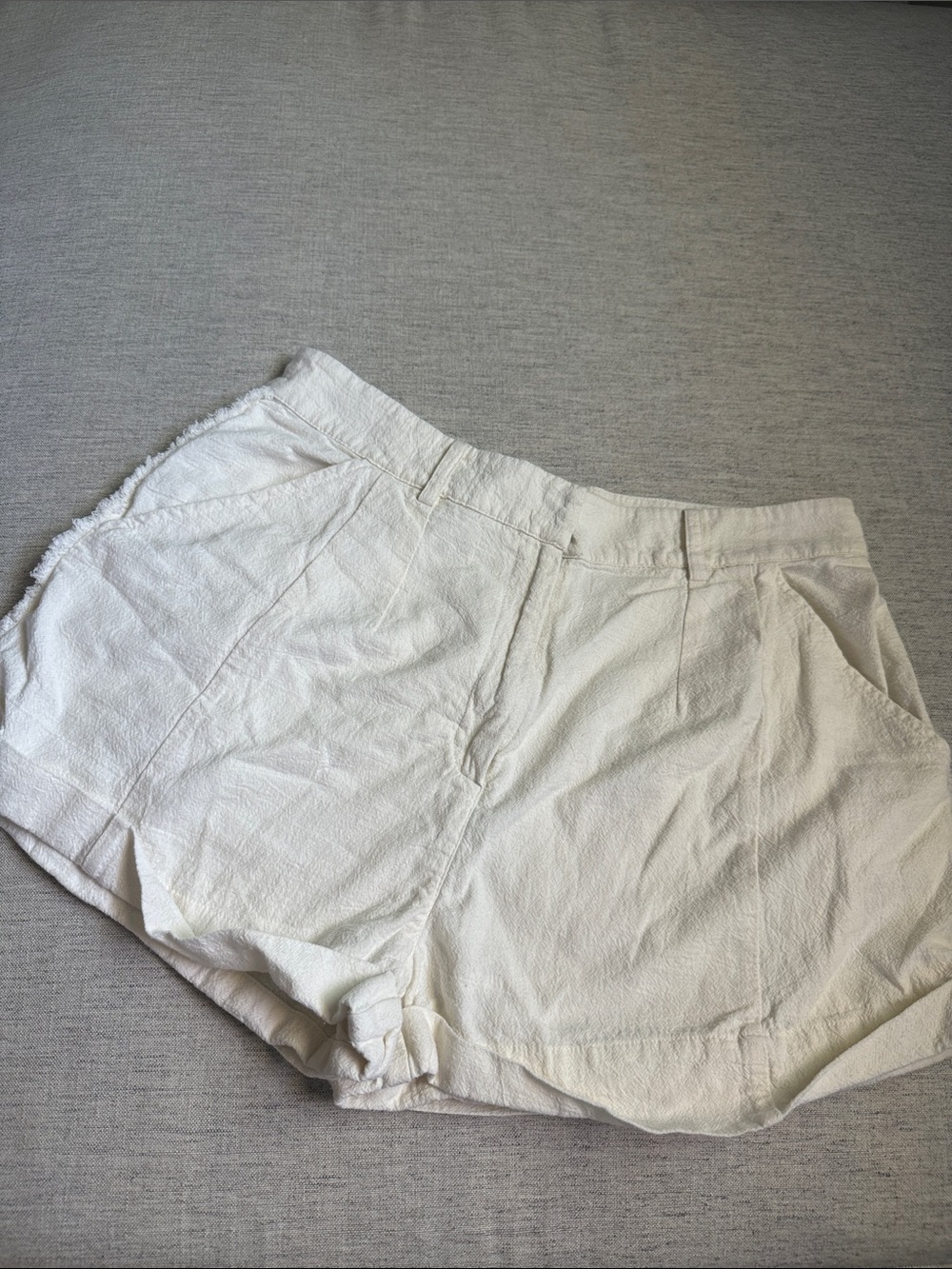 Cleobella White Textured Bermuda Shorts